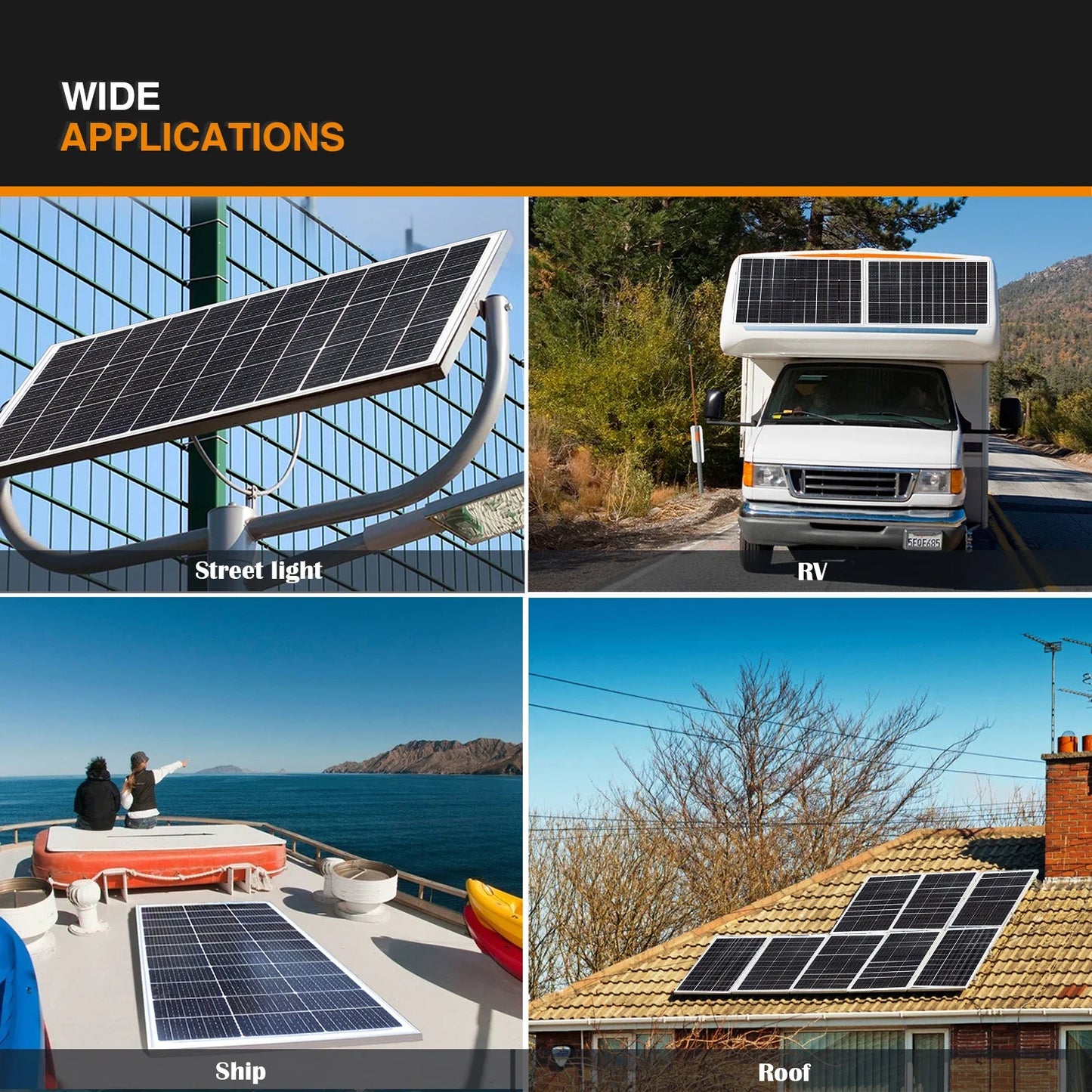 6000W 3000W Solar Panel Kit 12V/24V/48V Monocrystalline PV Module, High Efficiency, off Grid for Home RV Boat Battery Charging.