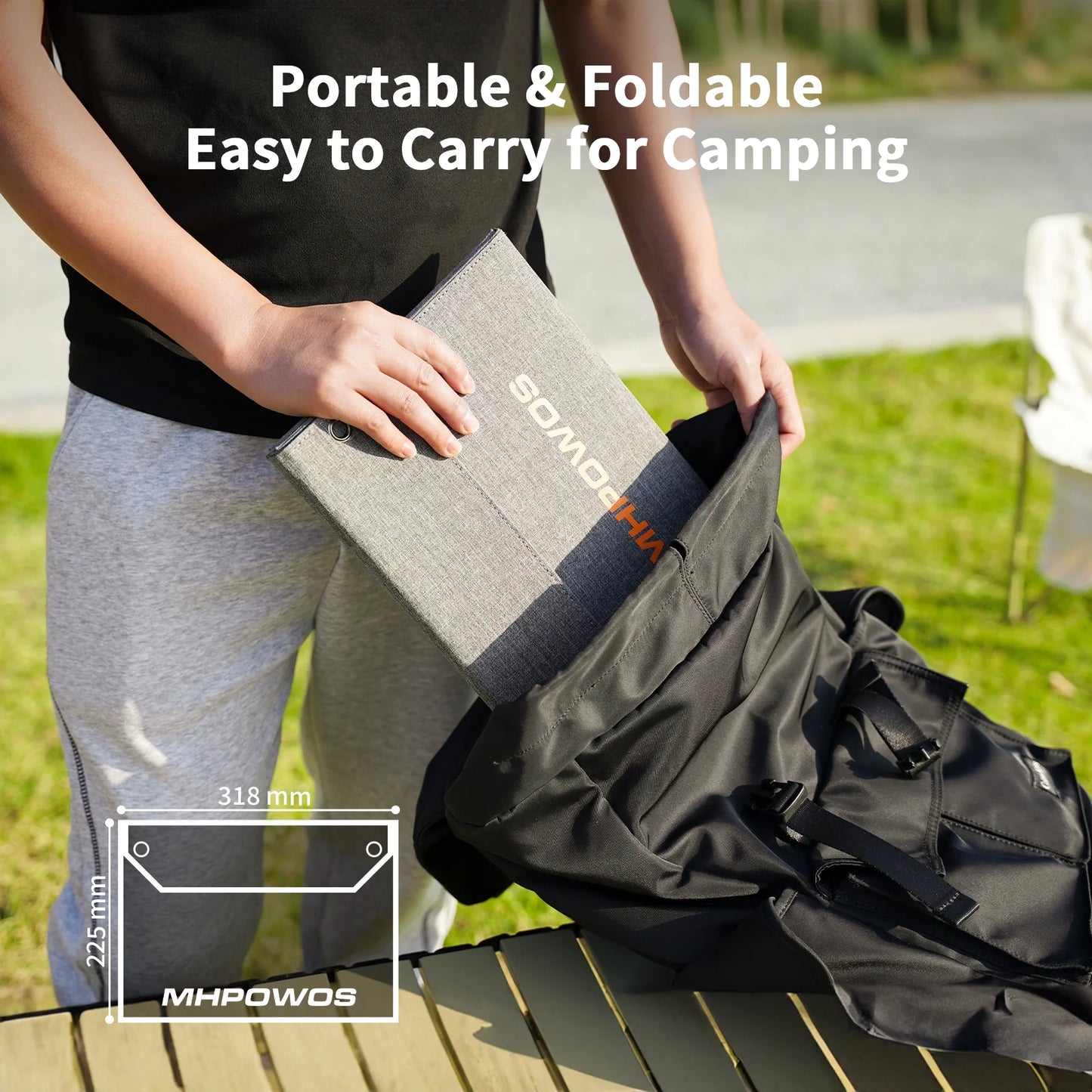 40W Solar Panel Portable Foldable with QC3.0 USB Type-C for Camping Hiking Backpacking