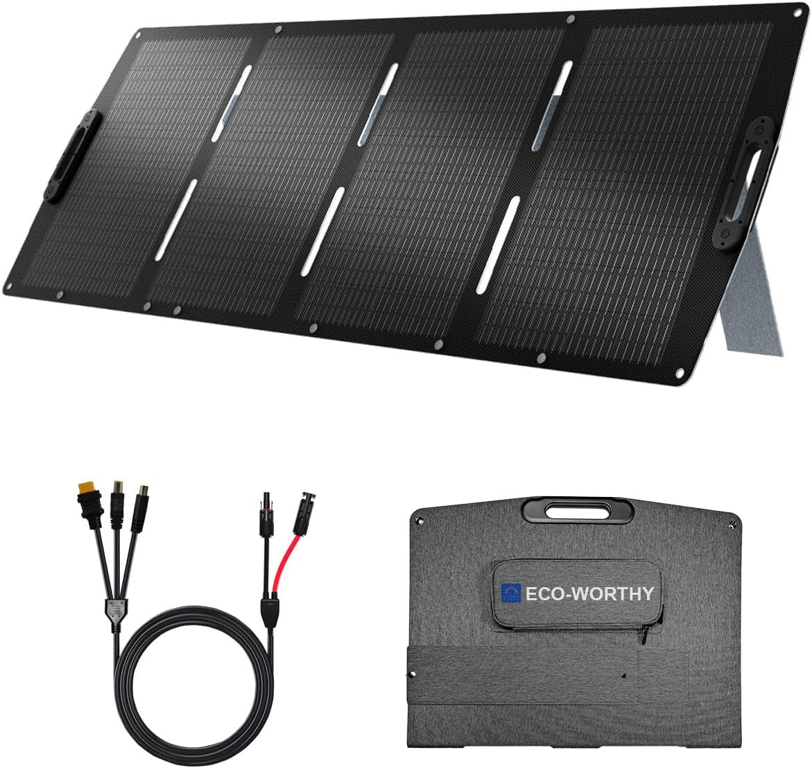 200W Portable Solar Panel for Power Stations,Ip65 Waterproof & Lightweight with Adjustable Kickstand,23% High Efficiency Foldable Solar Panel for Outdoor RV Camping off Grid Emergency