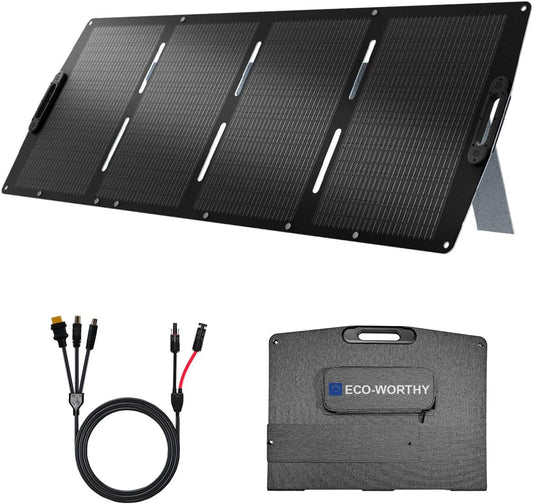 200W Portable Solar Panel for Power Stations,Ip65 Waterproof & Lightweight with Adjustable Kickstand,23% High Efficiency Foldable Solar Panel for Outdoor RV Camping off Grid Emergency