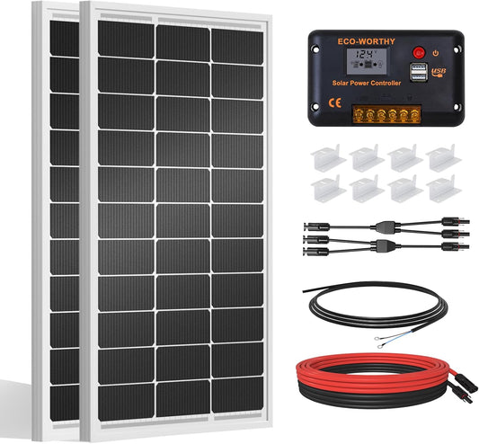 200 Watts 12 Volt/24 Volt Solar Panel Kit with High Efficiency Monocrystalline Solar Panel and 30A PWM Charge Controller for RV, Camper, Vehicle, Caravan and Other off Grid Applications