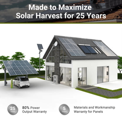 100W 12 Volt Solar Panel, IP68 Waterproof, 25% High-Efficiency, Pre-Drilled Holes Design, Ideal for RV, Marine, Off-Grid System
