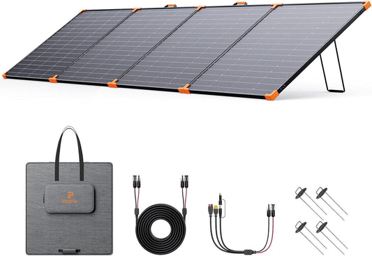 450W Portable Solar Panel,38V N-Type 16BB 25% High Efficiency Foldable Solar Charger for Ecoflow Delta/Anker C1000/Jackery/Bluetti Elite 100,IP68 Waterproof for Offgrid RV Power Backup