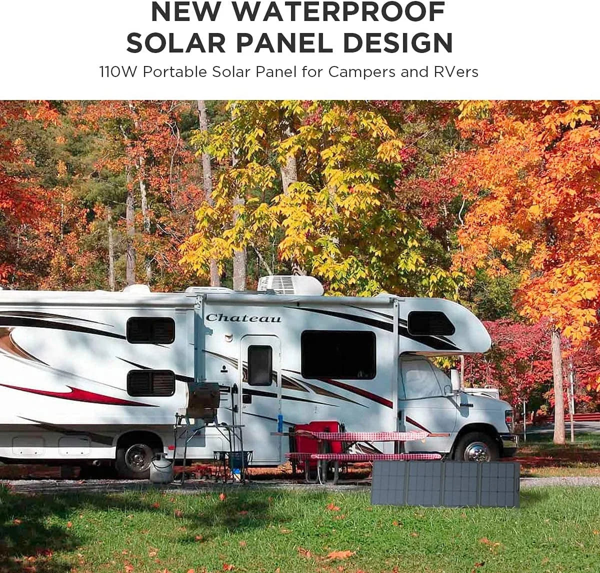 110W Portable Solar Panel for Power Station, Foldable Solar Charger with Adjustable Kickstand, Waterproof IP67 for Outdoor Camping,Rv,Off Grid System