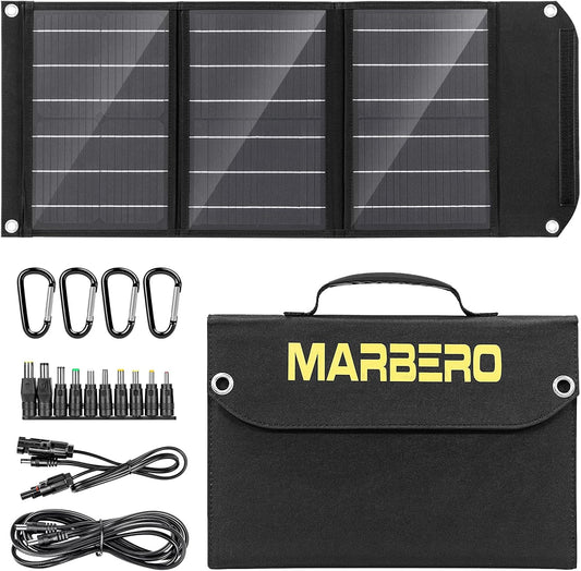 Portable Solar Panel 30W Solar Panel Charger 23% High Efficiency Foldable Solar Panels QC3.0 USB & DC Port Compatible with Cell Phone Ipad Laptop IP65 Waterproof for Camping Outdoor Cloudy