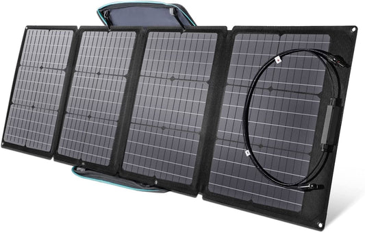 110W Portable Solar Panel for Power Station, Foldable Solar Charger with Adjustable Kickstand, Waterproof IP67 for Outdoor Camping,Rv,Off Grid System