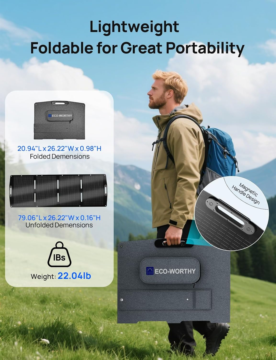 200W Portable Solar Panel for Power Stations,Ip65 Waterproof & Lightweight with Adjustable Kickstand,23% High Efficiency Foldable Solar Panel for Outdoor RV Camping off Grid Emergency