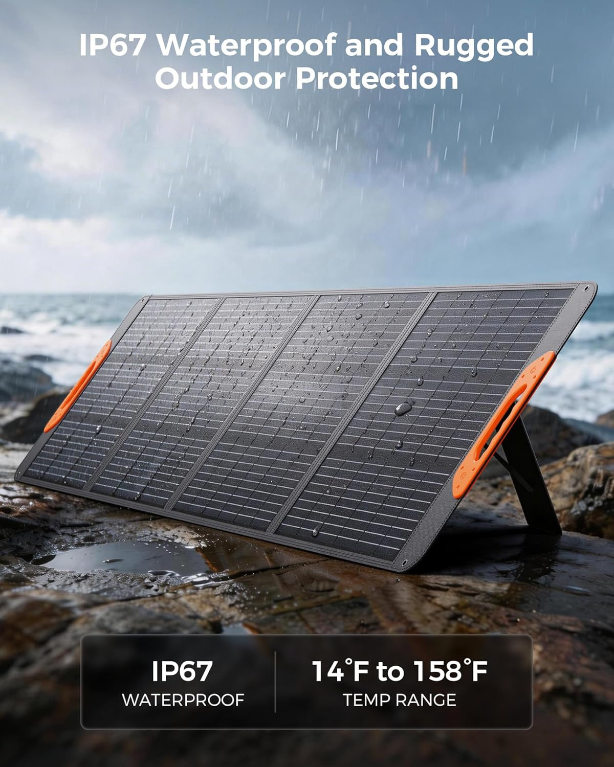 200W Portable Solar Panel for Power Station,23.5% Efficiency Mono Foldable Solar Charger with 4 Kickstands for Jackery 1000 V2/Bluetti/Ecoflow/Anker,Ip67 Waterproof for Camping RV Power Backup