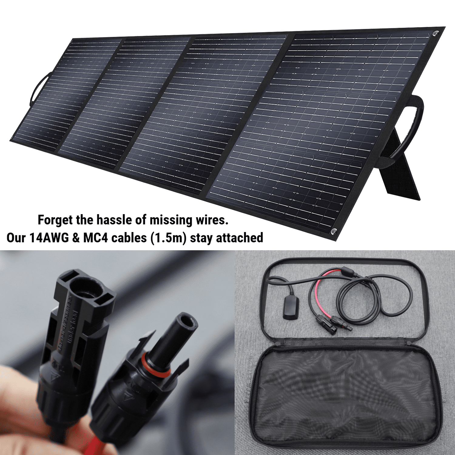 400W Portable Solar Panel, IP65 Waterproof, Lightweight & Fast Installation