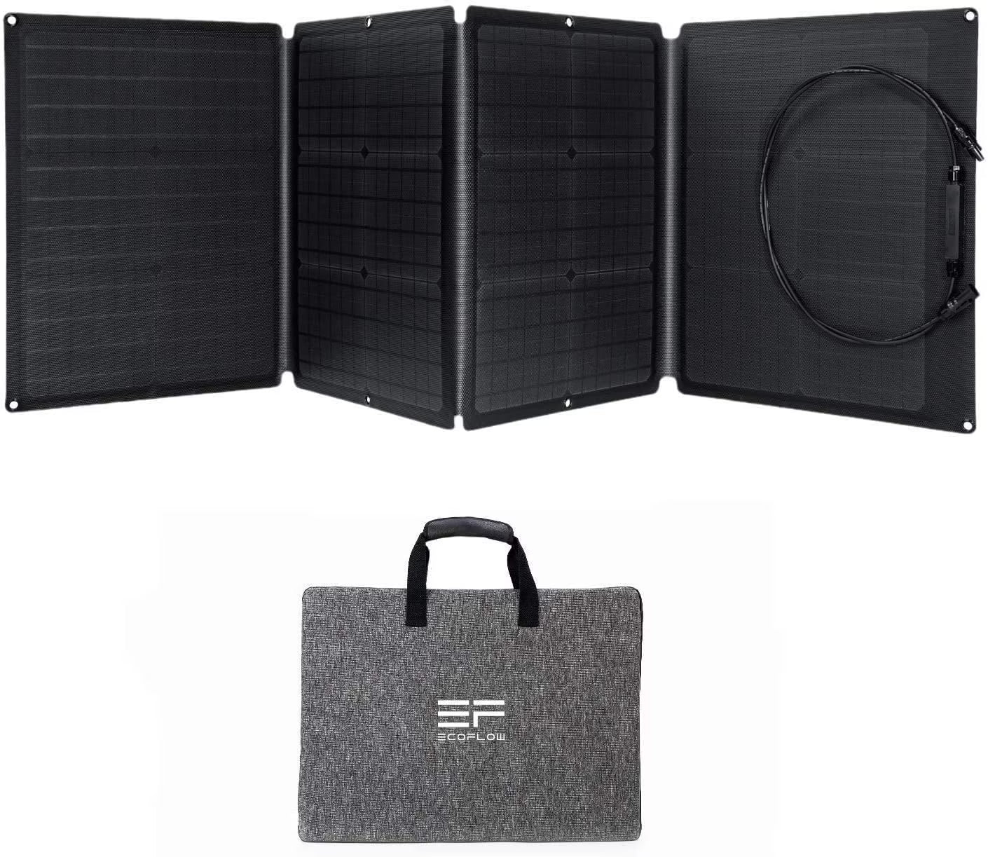 110W Portable Solar Panel for Power Station, Foldable Solar Charger with Adjustable Kickstand, Waterproof IP67 for Outdoor Camping,Rv,Off Grid System