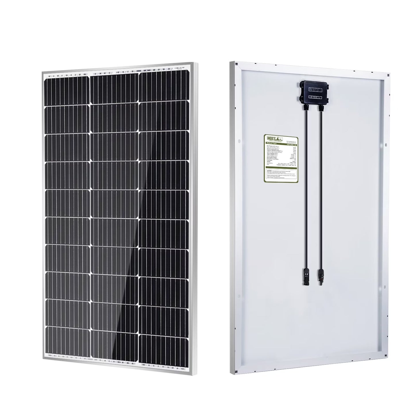 100W 12 Volt Solar Panel, IP68 Waterproof, 25% High-Efficiency, Pre-Drilled Holes Design, Ideal for RV, Marine, Off-Grid System