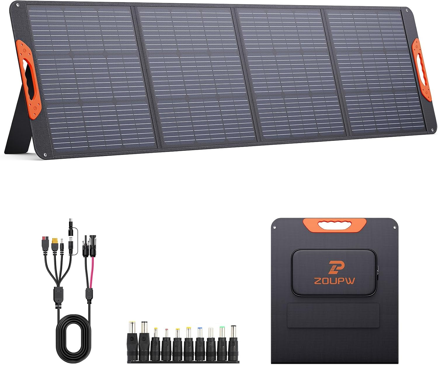 200W Portable Solar Panel for Power Station,23.5% Efficiency Mono Foldable Solar Charger with 4 Kickstands for Jackery 1000 V2/Bluetti/Ecoflow/Anker,Ip67 Waterproof for Camping RV Power Backup