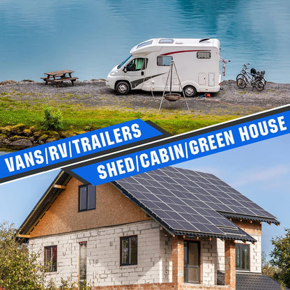 200 Watts 12 Volt/24 Volt Solar Panel Kit with High Efficiency Monocrystalline Solar Panel and 30A PWM Charge Controller for RV, Camper, Vehicle, Caravan and Other off Grid Applications
